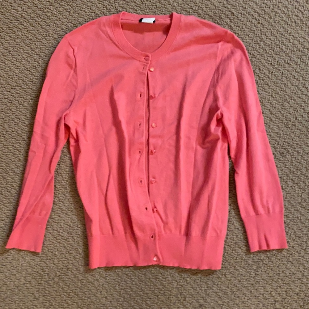 JCrew small coral cartigan